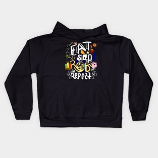 eat sleep read repeat Kids Hoodie